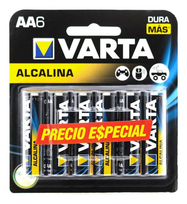 Pila Alcalina Varta AA y AAA Blister por 6
