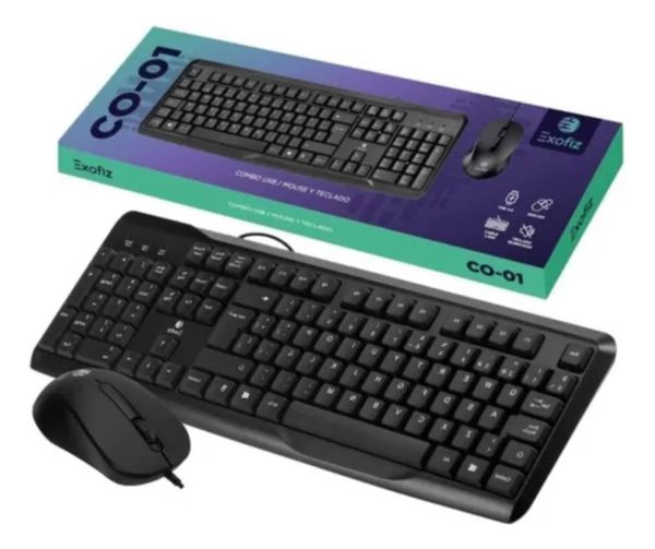 Kit Teclado Y Mouse con Cable ExoFiz CO-01 USB