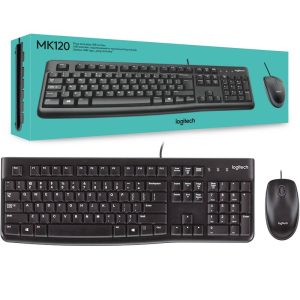 Kit Teclado y Mouse con Cable Logitech  MK120 USB