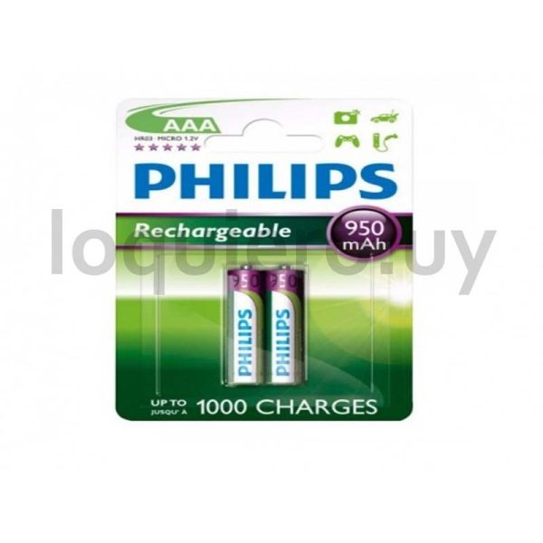 Pila Recargable Philips AAA Pack por 2
