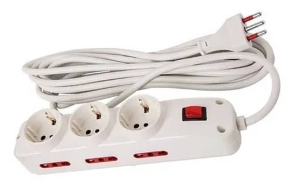 Alargue Zapatilla Conatel 3 Tomas Schuko 6 3 En Linea 5mts Blanco