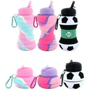 Botella para agua de silicona plegable
