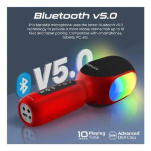 Microfono Promate Vocalmic.red Microfono 5 En 1 Con Luces Rgb Inal+bt Color Rojo
