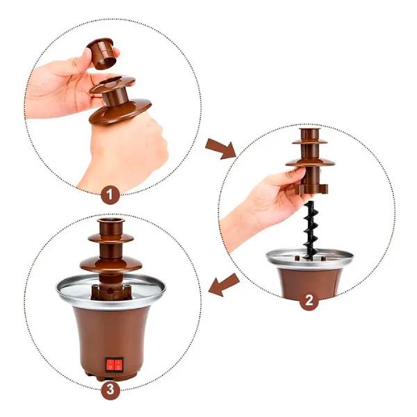Fuente de 3 Pisos para Fondue de Chocolate - Imagen 3
