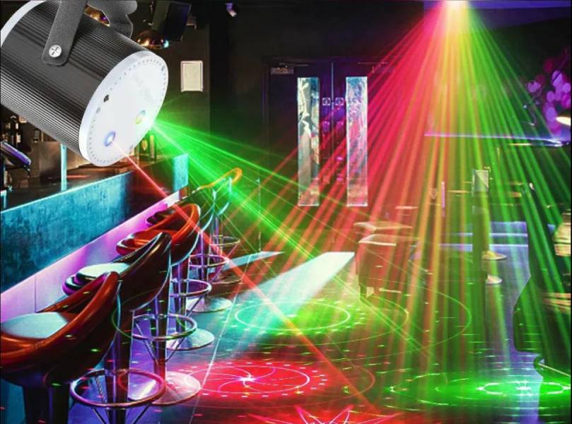 Mini Proyector Luces Láser 8 En 1 16 Patrones Rojo Y Verde - Imagen 3